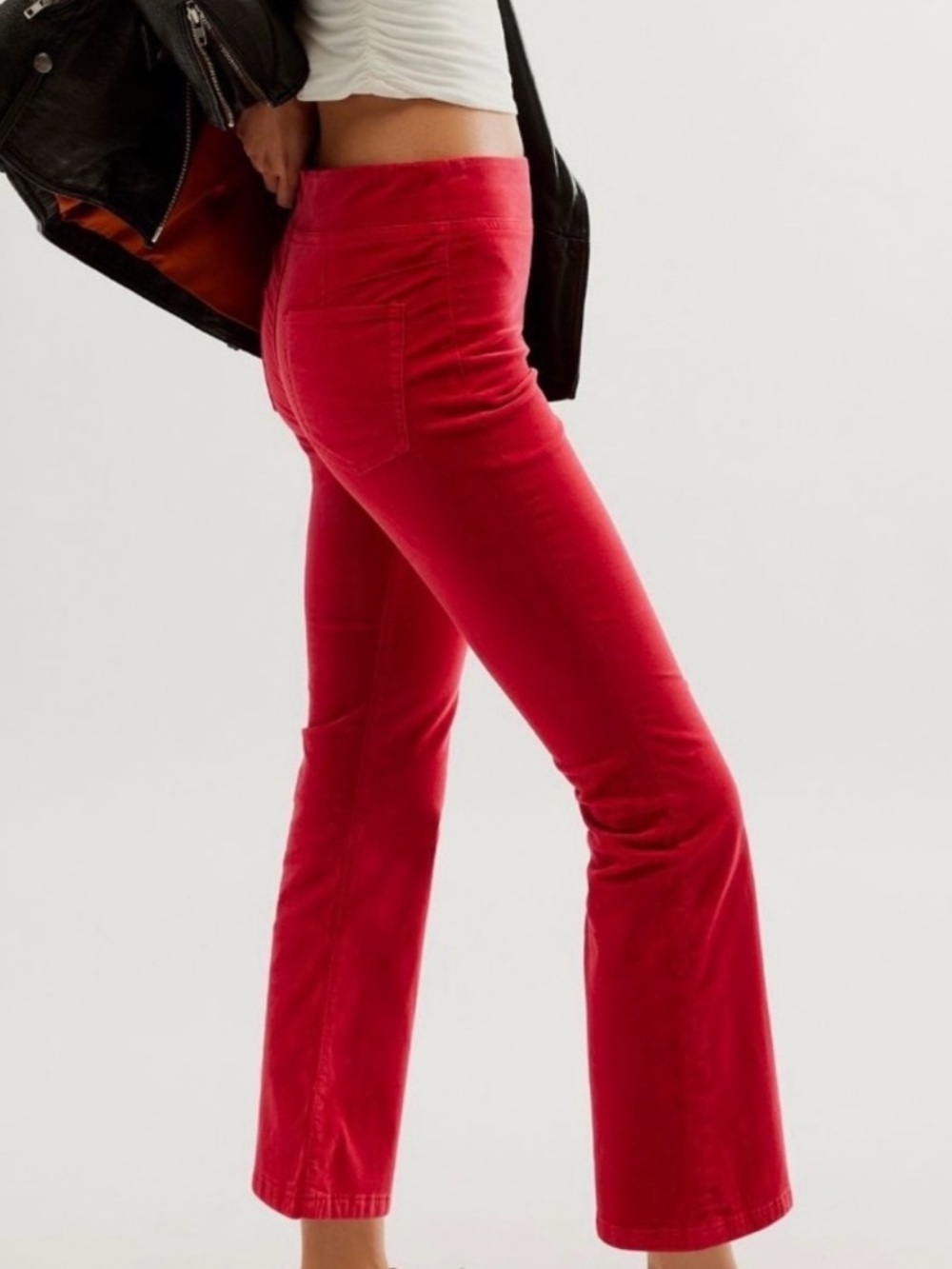 Free People Red Side Zip Ankle Pants